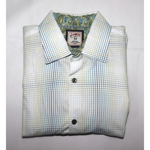 J. Garcia Men's Long Sleeve Button Front Flip Cuff‎ Shirt Size Medium - Picture 7 of 9